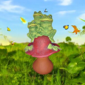 Frogs on Berry Mushroom