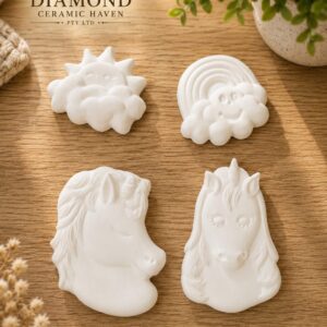 Unicorn / Rainbow Plaque Set of 4